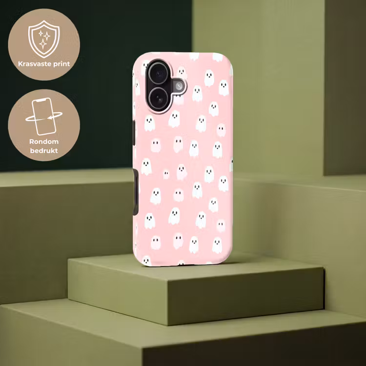 Spookjes - Patroon - Roze Toughcase MagSafe Apple iPhone 17 klein 1017 -USP_PrintM_NL