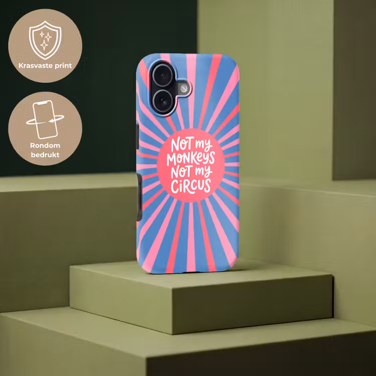 Spreuk - Grafisch - Abstract - Roze - Blauw Toughcase MagSafe Apple iPhone 17 klein -USP_PrintM_NL