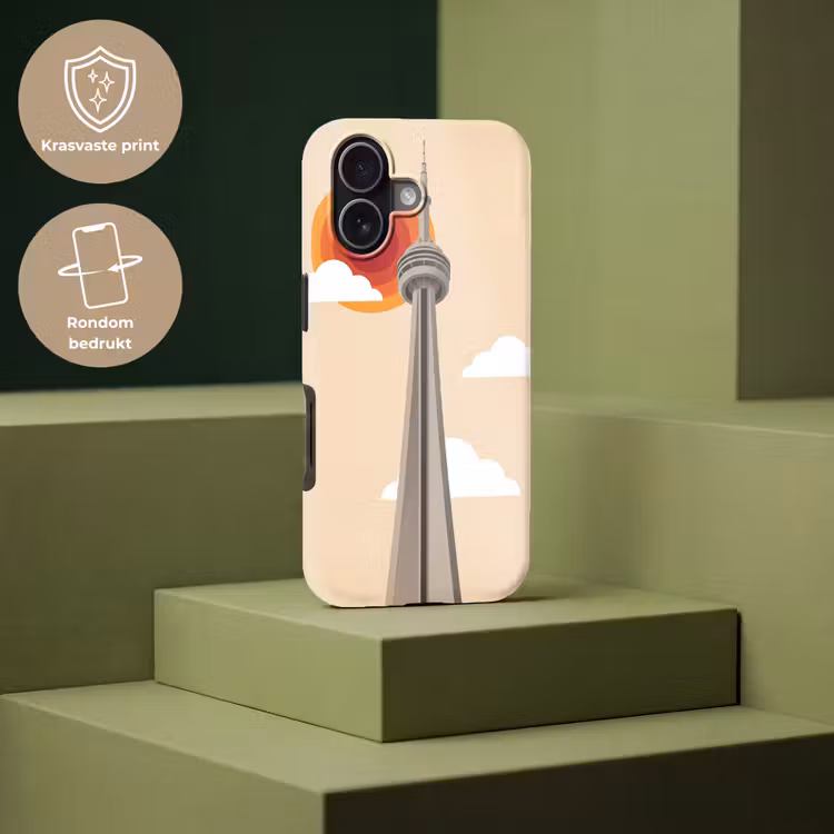 Stad - Gebouw - Architectuur - Retro - Oranje Toughcase MagSafe Apple iPhone 17 klein -USP_PrintM_NL