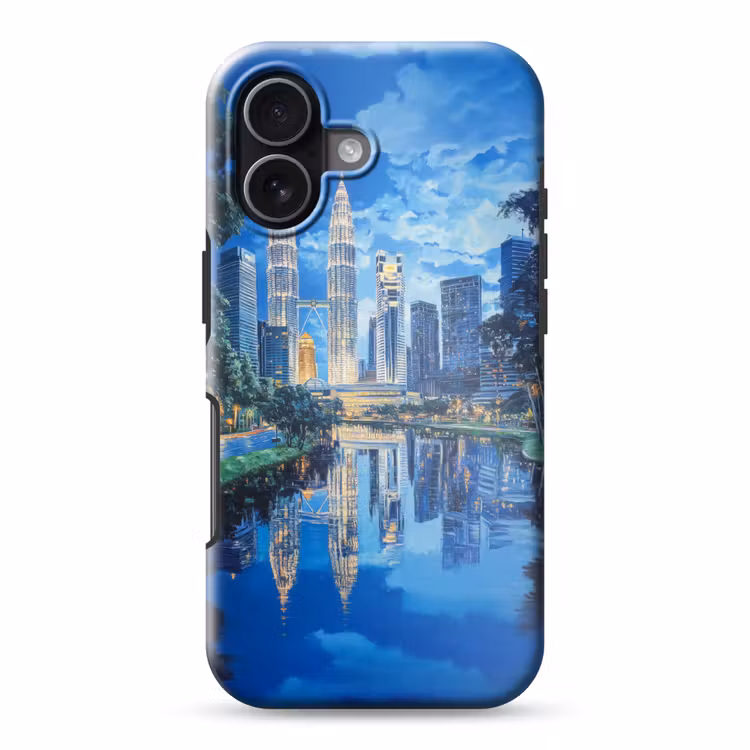 Stad Kuala Lumpur - Skyline - Wolkenkrabbers - Water Toughcase MagSafe Apple iPhone 17 klein -3d