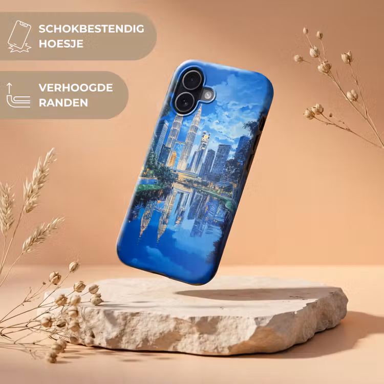 Stad Kuala Lumpur - Skyline - Wolkenkrabbers - Water Toughcase MagSafe Apple iPhone 17 klein -USP_RandenV_NL