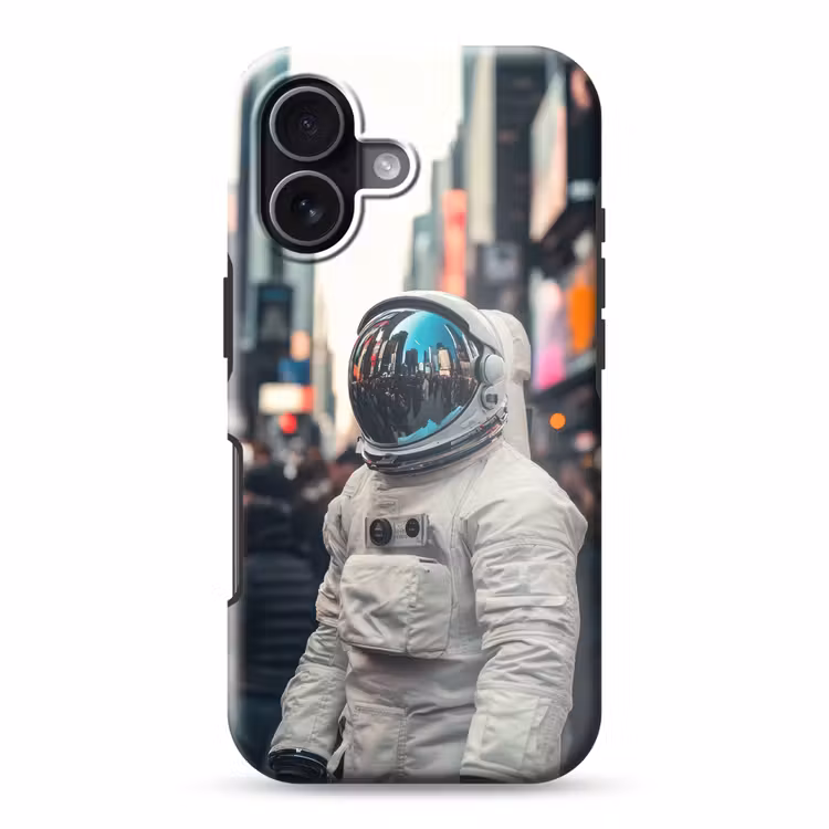 Stad - Mensen - Astronaut - Wit Toughcase MagSafe Apple iPhone 17 klein -3d