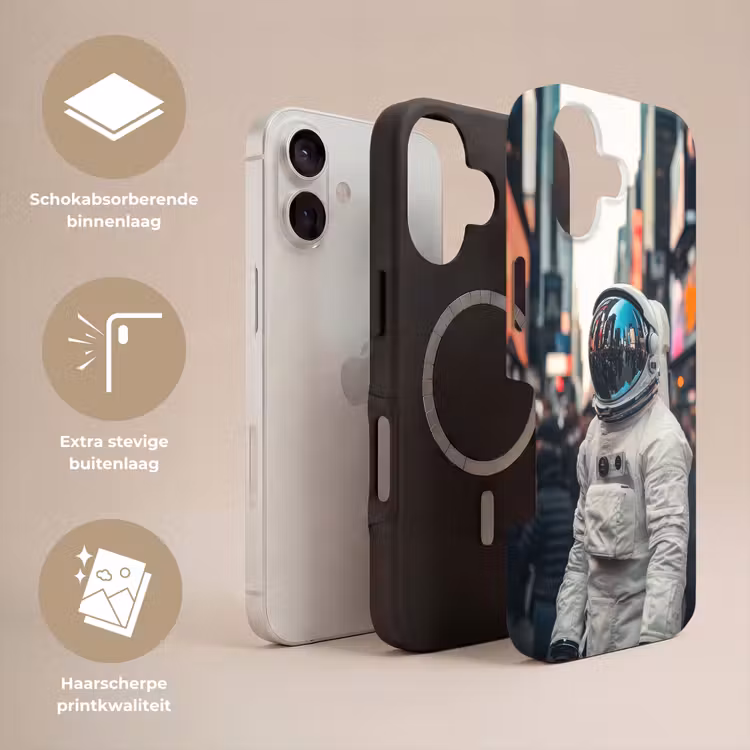 Stad - Mensen - Astronaut - Wit Toughcase MagSafe Apple iPhone 17 klein -USP_Lagen_NL