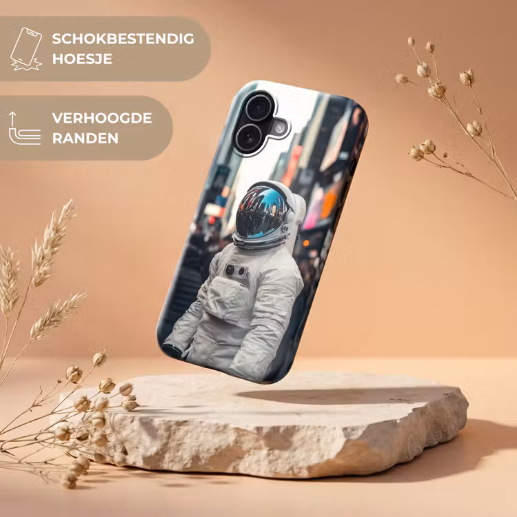 Stad - Mensen - Astronaut - Wit Toughcase MagSafe Apple iPhone 17 klein -USP_RandenV_NL