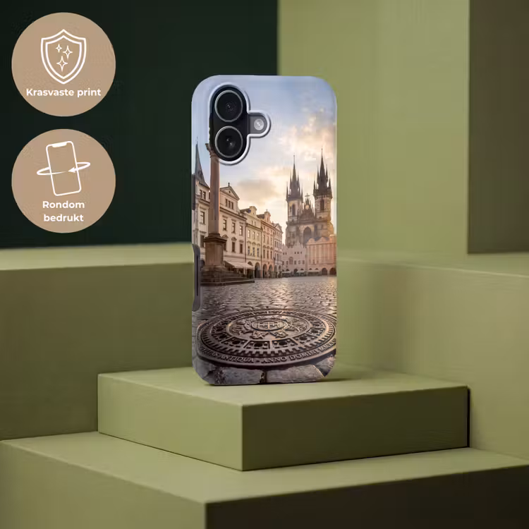 Stad - Praag - Ochtend - Architectuur - Goud Toughcase MagSafe Apple iPhone 17 klein -USP_PrintM_NL