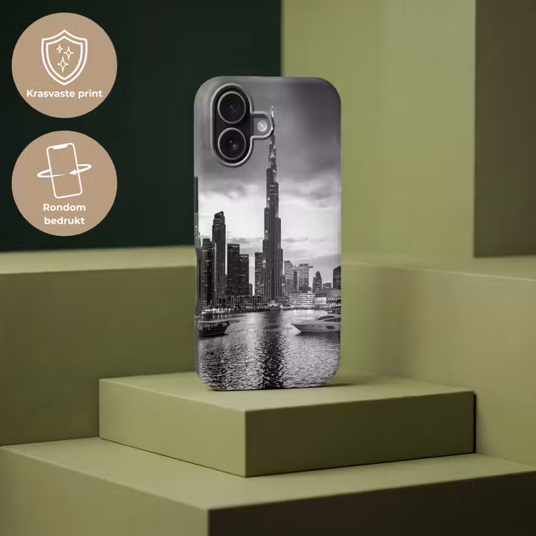 Stad - Skyline - Architectuur - Avond - Zwart-wit Toughcase MagSafe Apple iPhone 17 klein -USP_PrintM_NL
