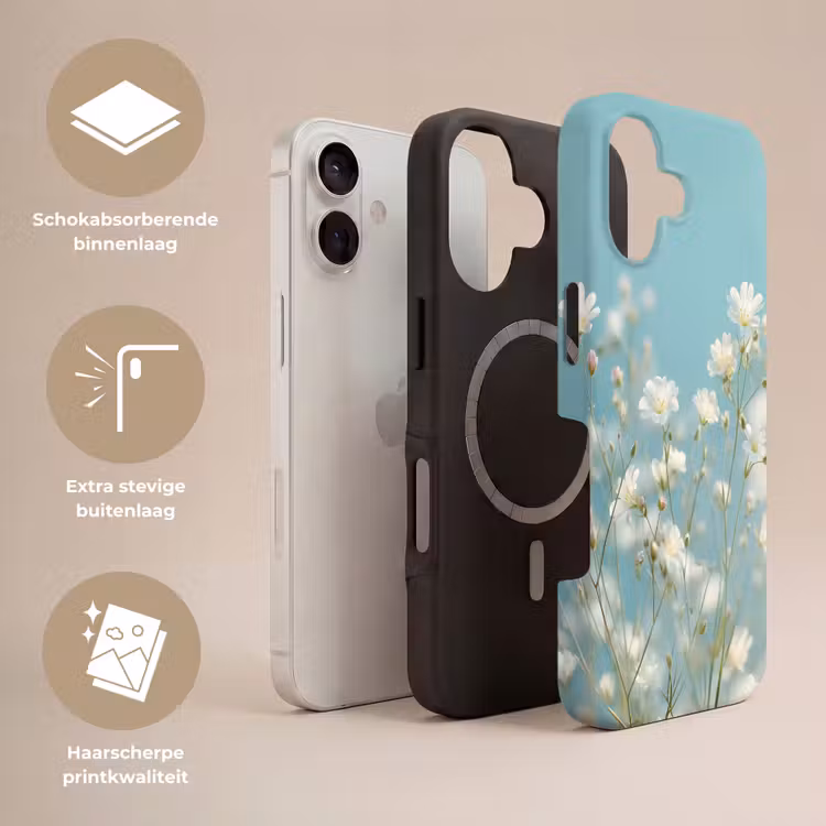 Stängel – Blumen – Luft – Weiß Toughcase MagSafe Apple iPhone 17 klein -USP_Lagen_NL