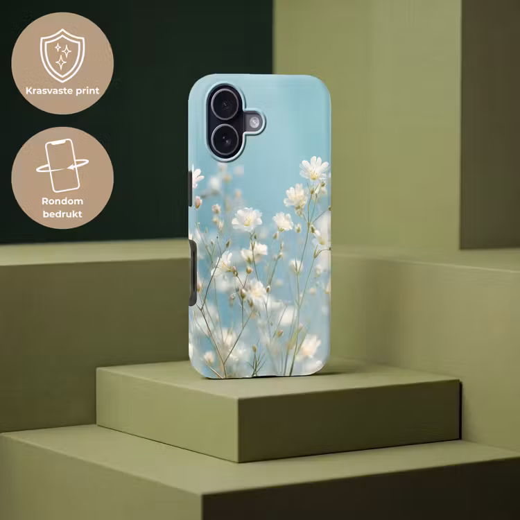 Stängel – Blumen – Luft – Weiß Toughcase MagSafe Apple iPhone 17 klein -USP_PrintM_NL