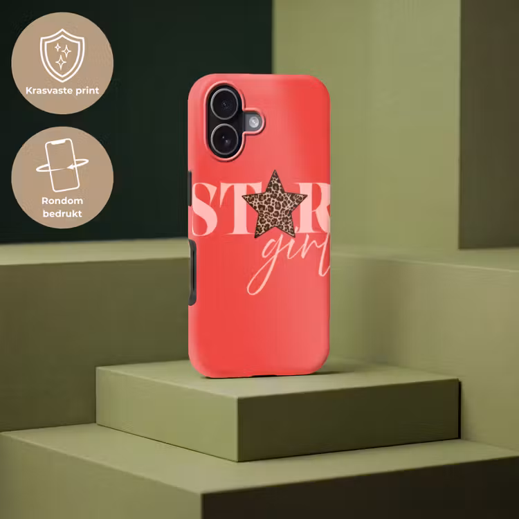 Star girl - Rood - Panter - Ster Toughcase MagSafe Apple iPhone 17 klein -USP_PrintM_NL