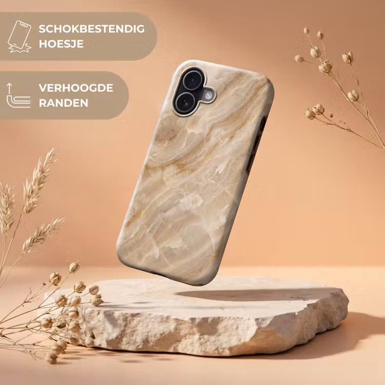 Steen - Ader - Natuur - Modern - Beige Toughcase MagSafe Apple iPhone 17 klein -USP_RandenV_NL