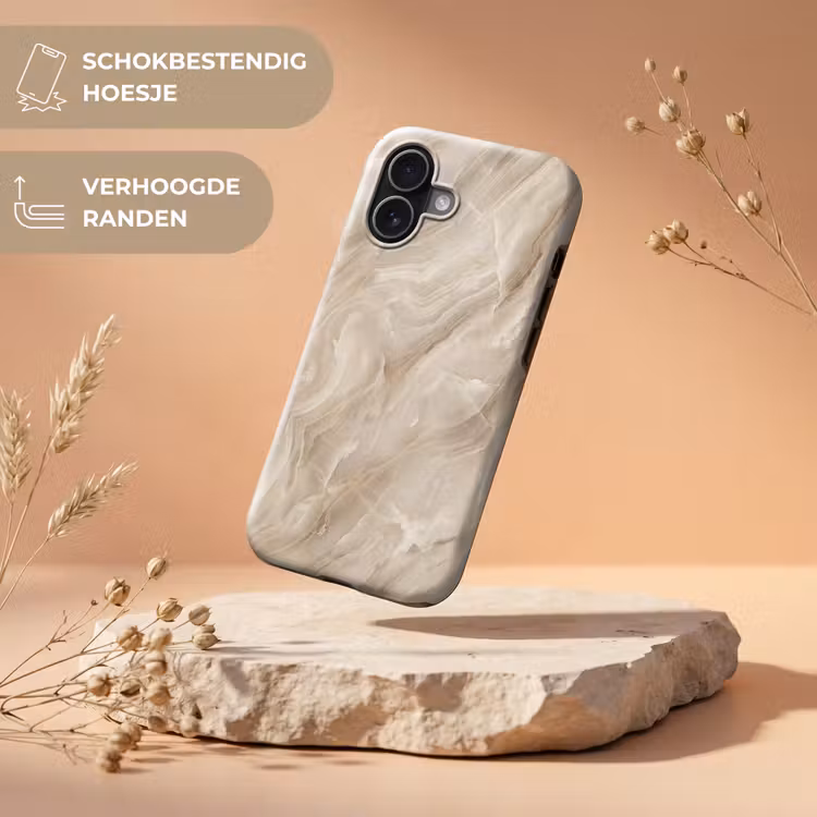 Steen - Golvend - Abstract - Beige Toughcase MagSafe Apple iPhone 17 klein -USP_RandenV_NL