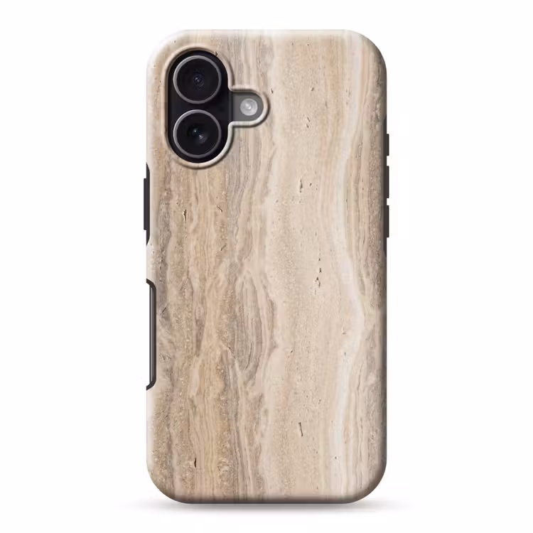 Steen - Patroon - Textuur - Natuurlijk - Beige Toughcase MagSafe Apple iPhone 17 klein -3d