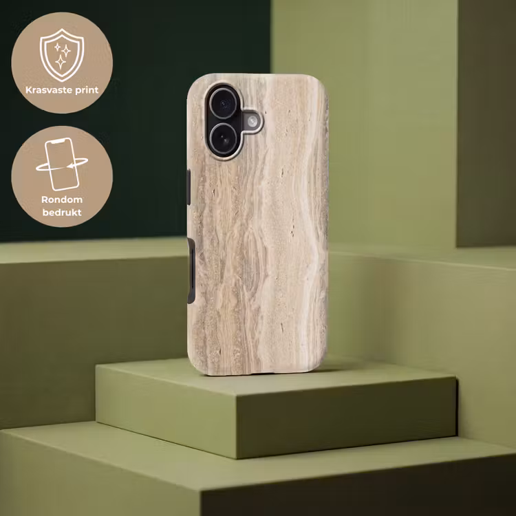 Steen - Patroon - Textuur - Natuurlijk - Beige Toughcase MagSafe Apple iPhone 17 klein -USP_PrintM_NL
