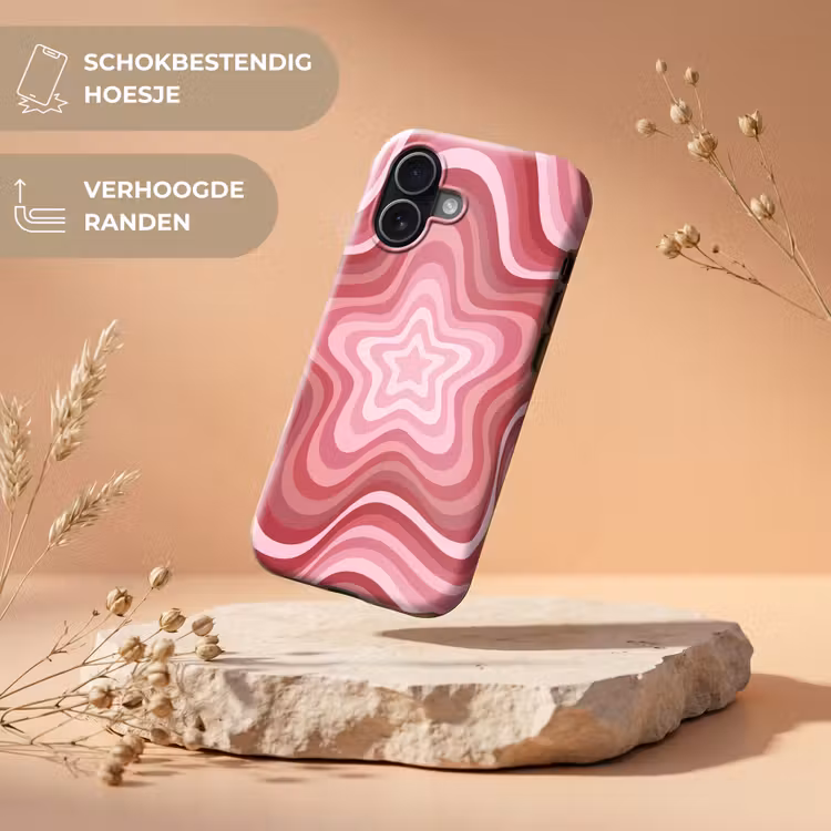 Ster - Golvend - Abstract - Roze Toughcase MagSafe Apple iPhone 17 klein -USP_RandenV_NL