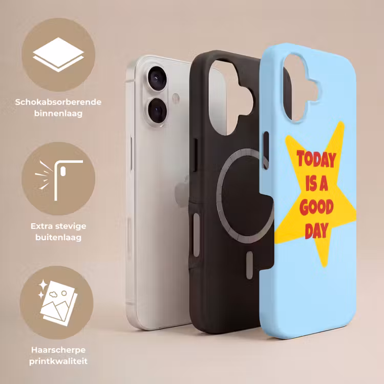 Ster - Today is a good day - Blauw Toughcase MagSafe Apple iPhone 17 klein -USP_Lagen_NL