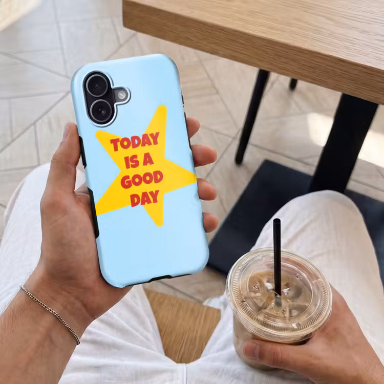 Ster - Today is a good day - Blauw Toughcase MagSafe Apple iPhone 17 klein -Sfeer1M