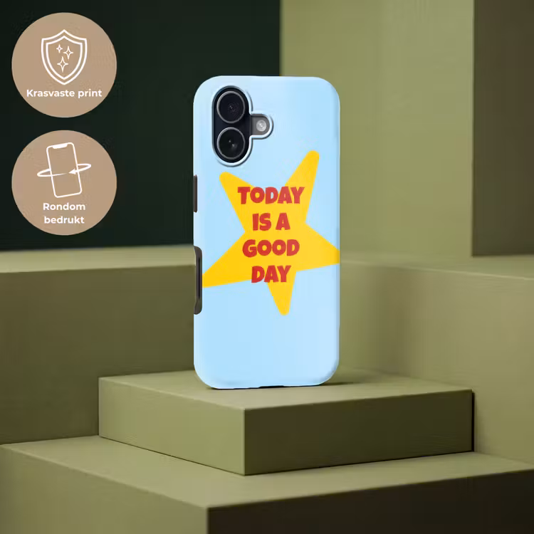 Ster - Today is a good day - Blauw Toughcase MagSafe Apple iPhone 17 klein -USP_PrintM_NL