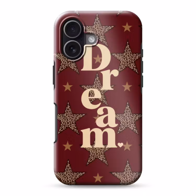 Sterren - Luipaardprint - Dream - Bordeaux Toughcase MagSafe Apple iPhone 17 klein -3d