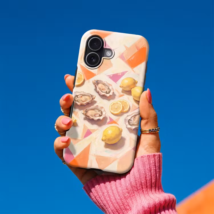 Stilleven - Citroenen - Oesters - Abstract - Oranje Toughcase MagSafe Apple iPhone 17 klein -Sfeer1V