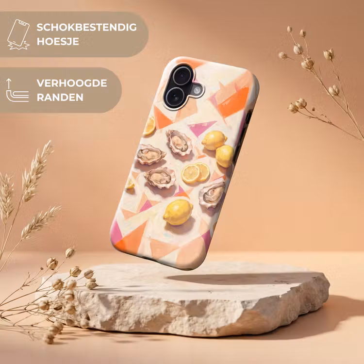 Stilleven - Citroenen - Oesters - Abstract - Oranje Toughcase MagSafe Apple iPhone 17 klein -USP_RandenV_NL