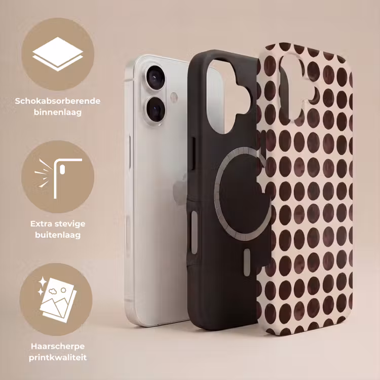 Stippen - Patroon - Bruin Toughcase MagSafe Apple iPhone 17 klein 1017 -USP_Lagen_NL