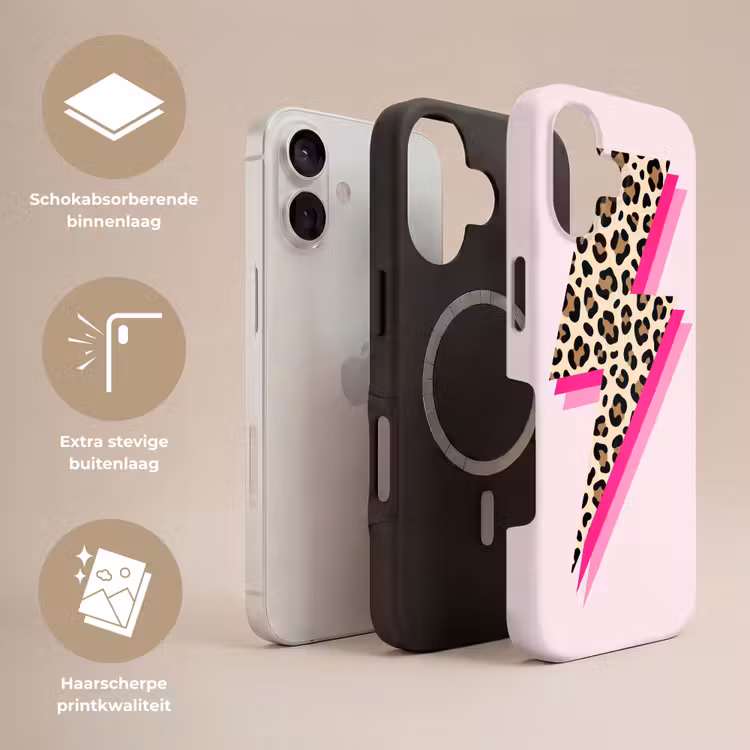 Stippen - Roze - Bliksem Toughcase MagSafe Apple iPhone 17 klein -USP_Lagen_NL