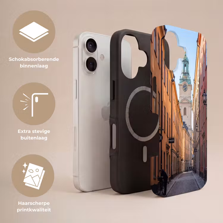 Straat - Klokkentoren - Stad - Architectuur - Historisch Toughcase MagSafe Apple iPhone 17 klein -USP_Lagen_NL