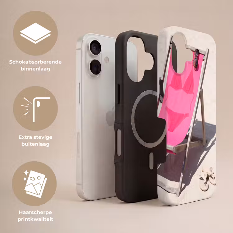 Strand - Ligstoel - Badkleding - Zomer - Roze Toughcase MagSafe Apple iPhone 17 klein -USP_Lagen_NL