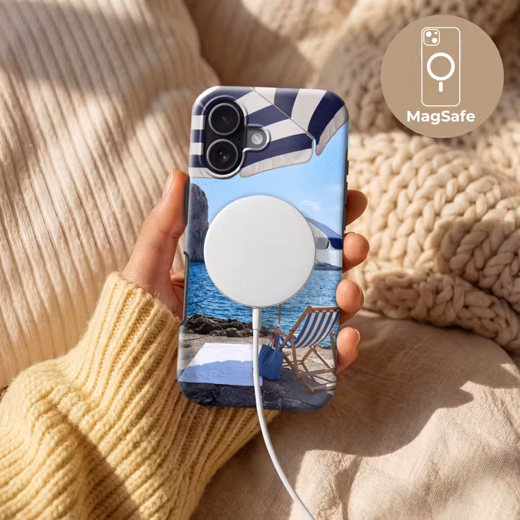 Strand - Ligstoel - Parasol - Zomer - Blauw Toughcase MagSafe Apple iPhone 17 klein -USP_MagsafeV