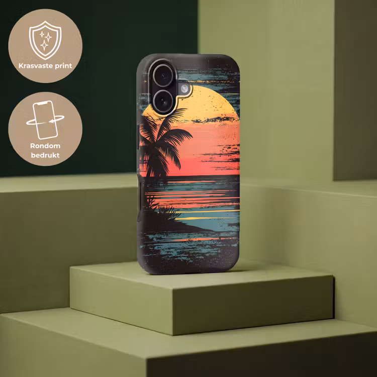 Strand - Minimalistisch - Zon - Oranje Toughcase MagSafe Apple iPhone 17 klein -USP_PrintM_NL