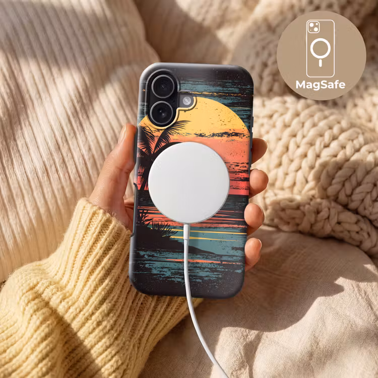 Strand - Minimalistisch - Zon - Oranje Toughcase MagSafe Apple iPhone 17 klein -USP_MagsafeV