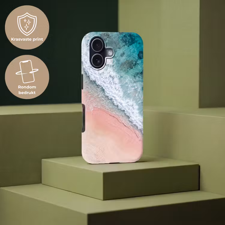 Strand - Oceaan - Golven - Roze Zand - Natuur Toughcase MagSafe Apple iPhone 17 klein -USP_PrintM_NL