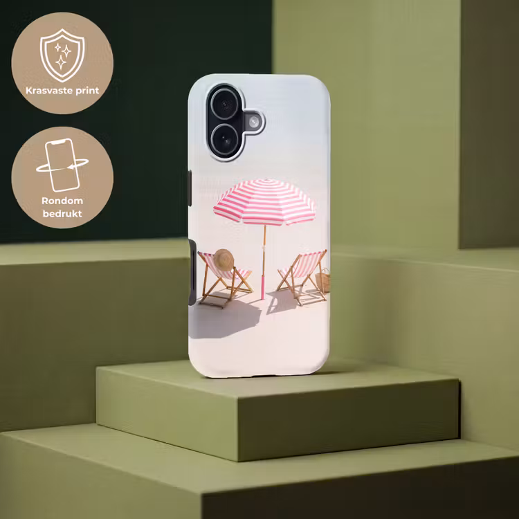 Strand - Parasol - Ligstoel - Zomer - Roze Toughcase MagSafe Apple iPhone 17 klein -USP_PrintM_NL