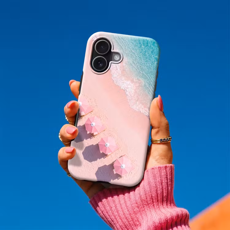 Strand - Roze zand - Zee - Zomer - Natuur Toughcase MagSafe Apple iPhone 17 klein -Sfeer1V