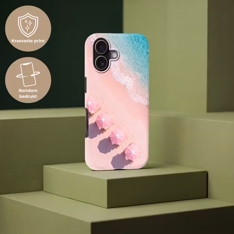 Strand - Roze zand - Zee - Zomer - Natuur Toughcase MagSafe Apple iPhone 17 klein -USP_PrintM_NL