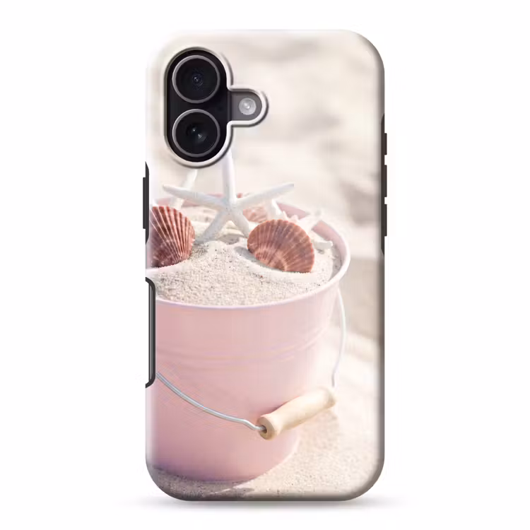 Strand - Schelpen - Zomer - Roze - Decoratie Toughcase MagSafe Apple iPhone 17 klein -3d