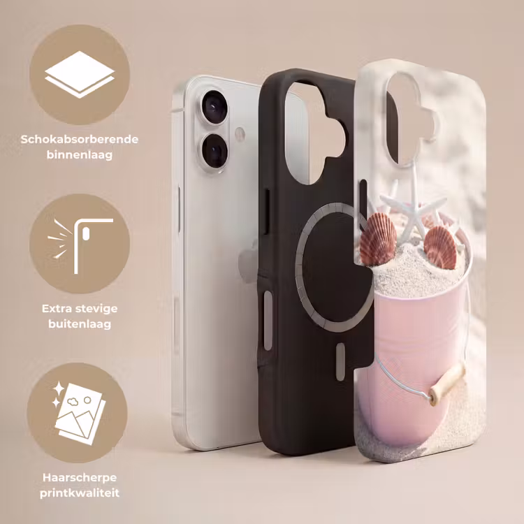 Strand - Schelpen - Zomer - Roze - Decoratie Toughcase MagSafe Apple iPhone 17 klein -USP_Lagen_NL