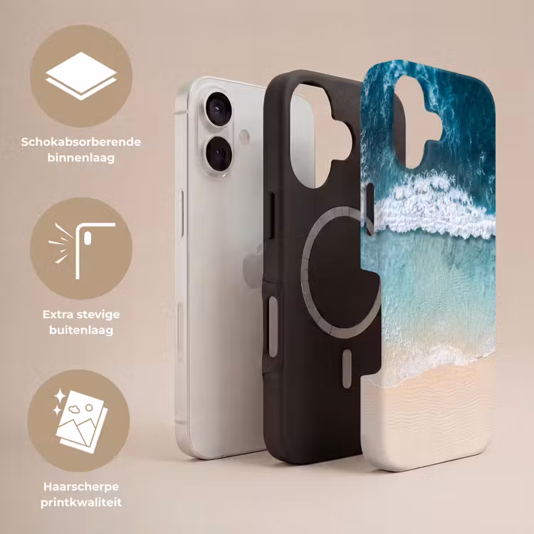 Strand - Zee - Golven - Natuur - Blauw Toughcase MagSafe Apple iPhone 17 klein -USP_Lagen_NL