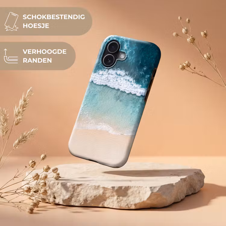 Strand - Zee - Golven - Natuur - Blauw Toughcase MagSafe Apple iPhone 17 klein -USP_RandenV_NL