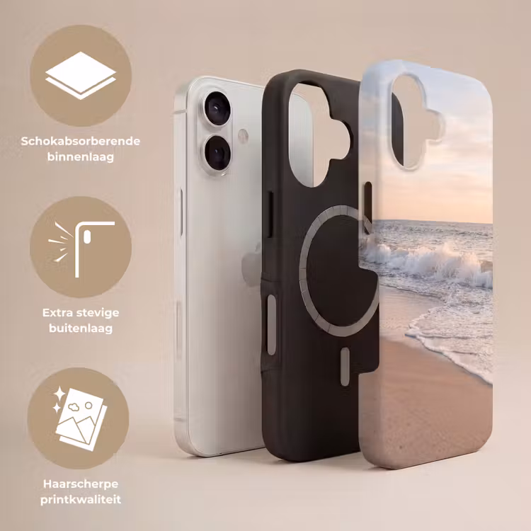 Strand - Zee - Golven - Natuur - Zonsondergang Toughcase MagSafe Apple iPhone 17 klein -USP_Lagen_NL