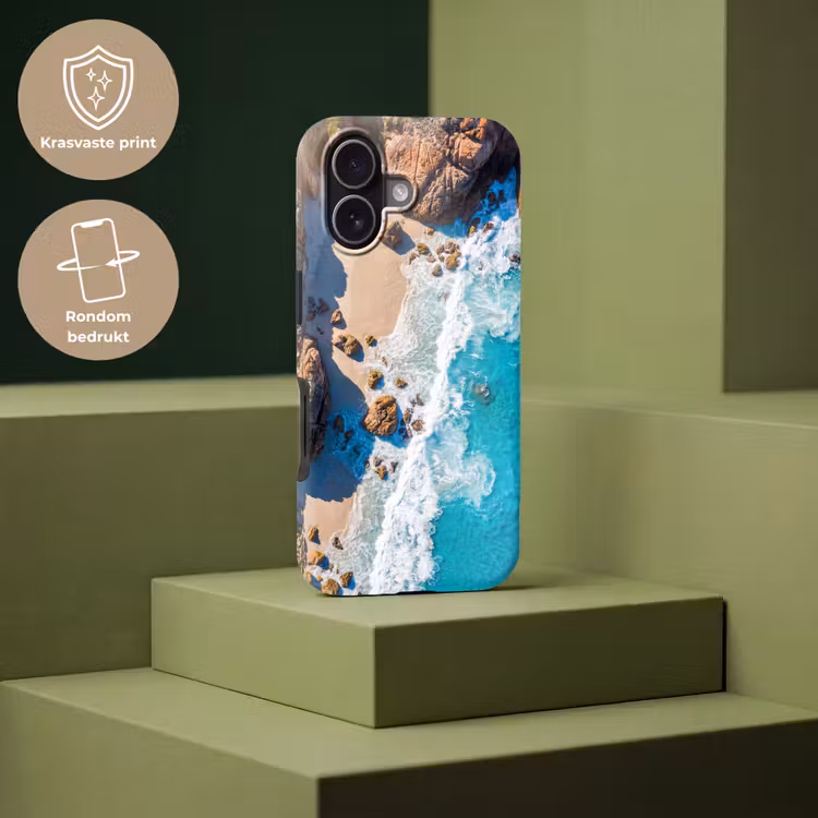 Strand - Zee - Rotsen - Natuur - Blauw Toughcase MagSafe Apple iPhone 17 klein -USP_PrintM_NL