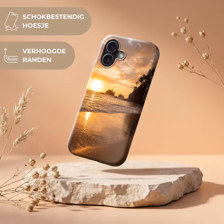 Strand - Zonsondergang - Natuur - Tropisch - Oranje Toughcase MagSafe Apple iPhone 17 klein -USP_RandenV_NL