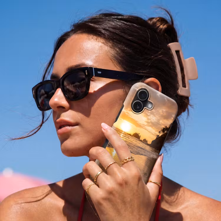 Strand - Zonsondergang - Natuur - Tropisch - Oranje Toughcase MagSafe Apple iPhone 17 klein -Sfeer2V