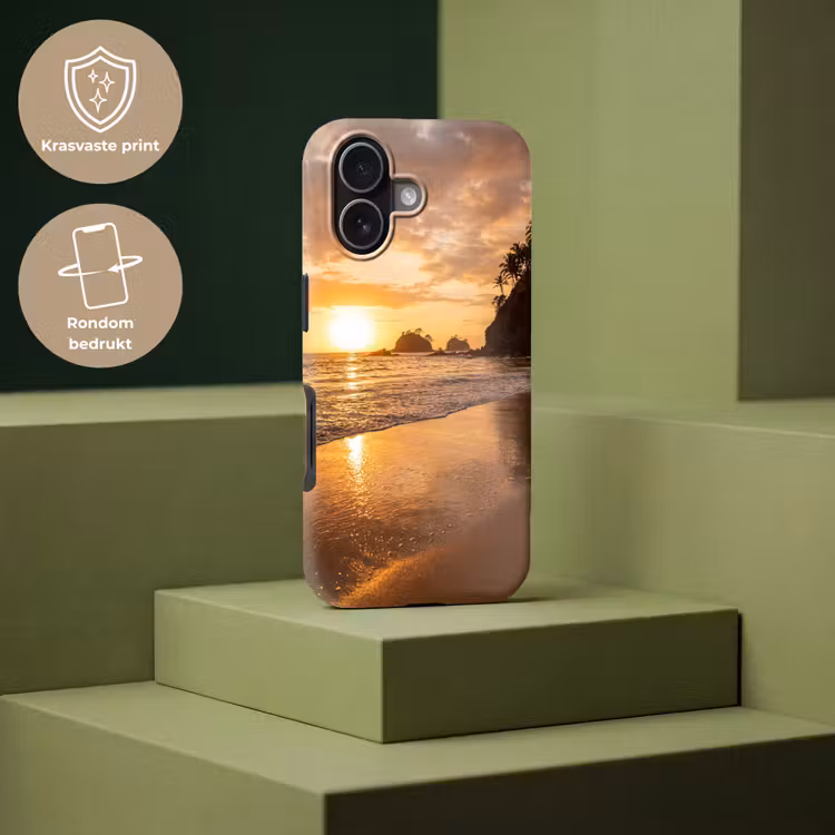 Strand - Zonsondergang - Natuur - Tropisch - Oranje Toughcase MagSafe Apple iPhone 17 klein -USP_PrintM_NL