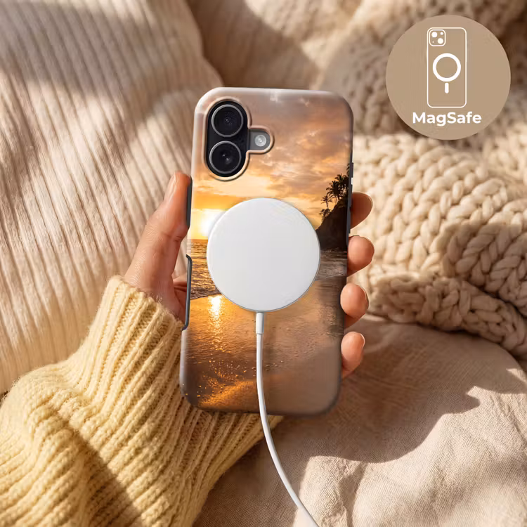 Strand - Zonsondergang - Natuur - Tropisch - Oranje Toughcase MagSafe Apple iPhone 17 klein -USP_MagsafeV