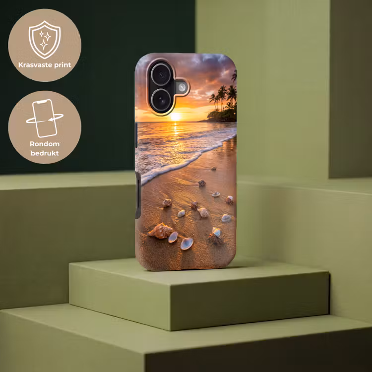 Strand - Zonsondergang - Palmbomen - Natuur - Oranje Toughcase MagSafe Apple iPhone 17 klein -USP_PrintM_NL