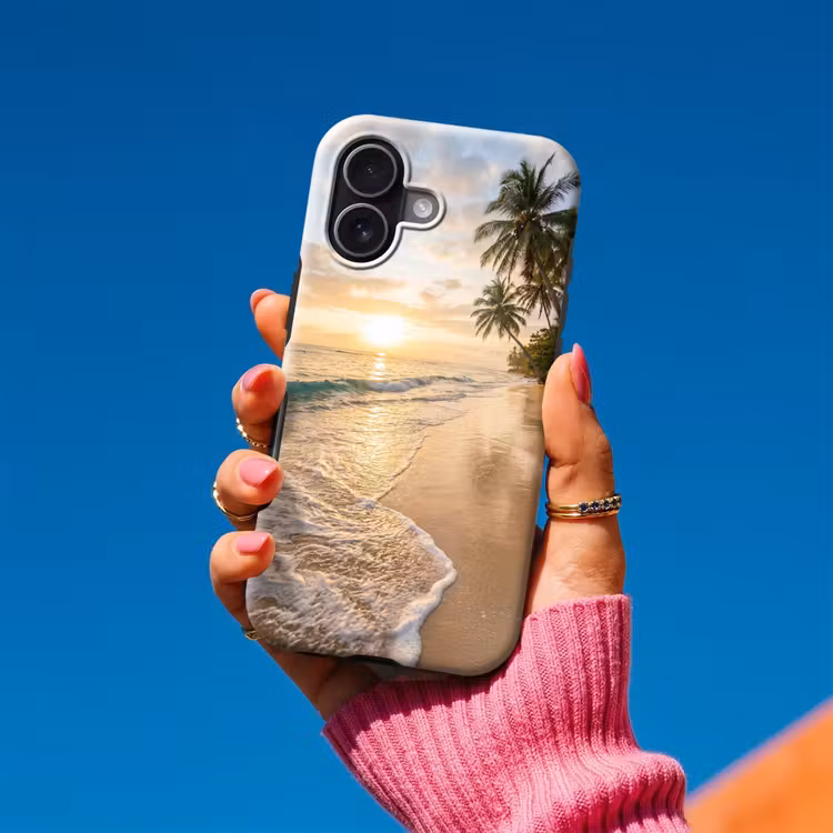 Strand - Zonsondergang - Tropisch - Natuur - Goud Toughcase MagSafe Apple iPhone 17 klein -Sfeer1V