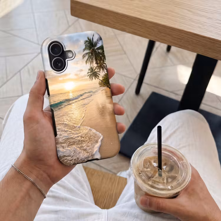 Strand - Zonsondergang - Tropisch - Natuur - Goud Toughcase MagSafe Apple iPhone 17 klein -Sfeer1M