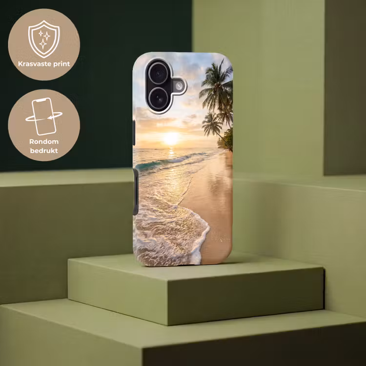 Strand - Zonsondergang - Tropisch - Natuur - Goud Toughcase MagSafe Apple iPhone 17 klein -USP_PrintM_NL