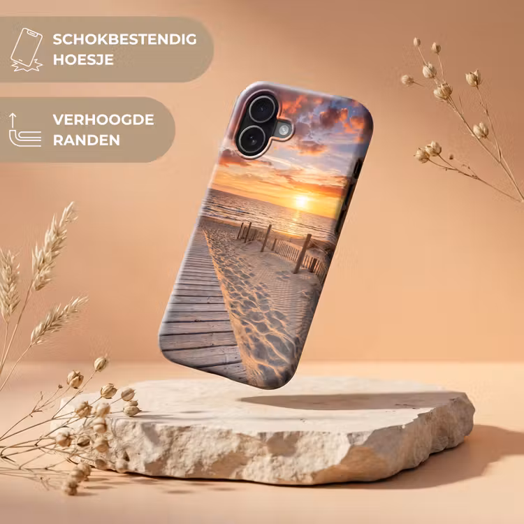 Strand - Zonsondergang - Zee - Natuur - Oranje Toughcase MagSafe Apple iPhone 17 klein -USP_RandenV_NL